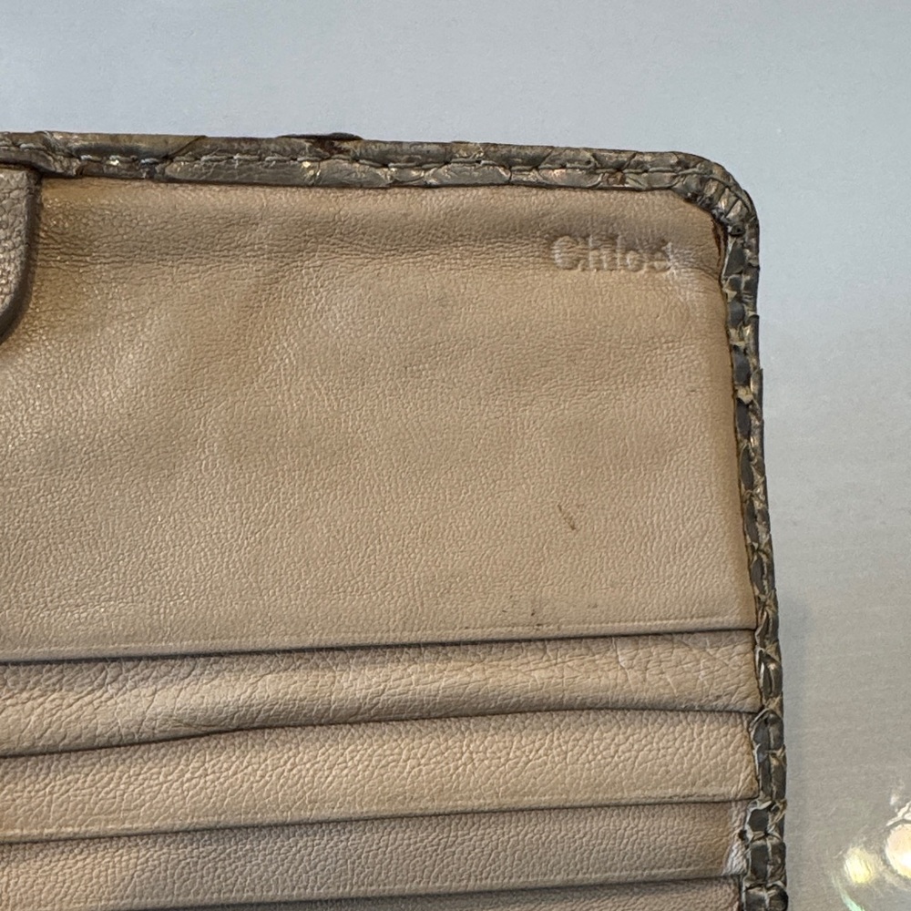 Chloe Gold Python Wallet - Picture 4 of 8